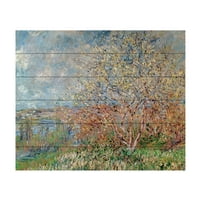 Védjegy Képzőművészet '1880 tavaszi' Fa fali művészet, Claude Monet