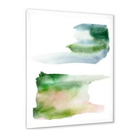 Designart 'Blue Green and Pink foltok felhők' Modern keretes művészeti nyomtatás