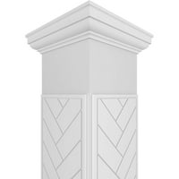 Ekena Millwork 10 W 8'h kézműves klasszikus négyzet alakú nem társított Herringbone Modern Fretwork oszlop w toszkán főváros