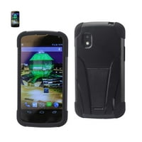 LG sokkálló telefon tok LG Nexus hibrid nagy teherbírású tok Kickstand fekete színben