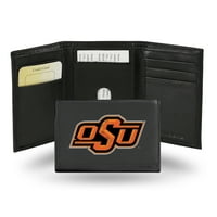 Oklahoma State OSU Cowboys NCAA hímzett csapat logó fekete bőr trifold pénztárca