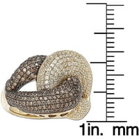 Aranyozott sterling ezüstbarna köbös cirkónium -os évforduló gyűrű