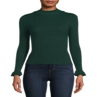 Szerelmi trend New York Női Mock Neck Finom nyomtávú pulóver