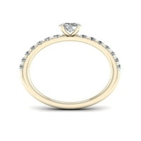 Carat T.W. Diamond Classic 14KT sárga arany eljegyzési gyűrű