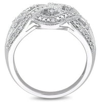Carat T.W. Gyémánt sterling ezüst végtelen gyűrű