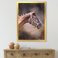 Designart „A Brown Horse carmhouse keretezett művészeti nyomtatása
