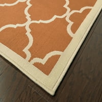 Milton kültéri geometriai futó szőnyeg, Orange Ivory 2, 2 '8'