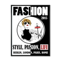 Designart 'Style Passion Life Fashion Woman I' Vintage keretes vászon fali művészet nyomtatás