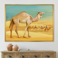 Designart 'Camels in Wild Sivatag I' Farmhouse keretes vászon fali művészet nyomtatás