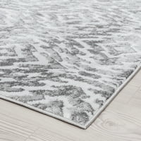 Kortárs terület szőnyeg geometriai szürke, fehér nappali könnyen tisztítható