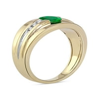 Császári drágakő 10k sárga arany ovális vágott smaragd 1 6ct tw gyémánt férfi gyűrű