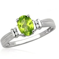 JewelersClub Peridot Ring Birthstone Jewelry - 0. Karát peridot ezüst gyűrűs ékszerek fehér gyémánt akcentussal - drágakő gyűrűk