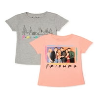 Barátok lányok grafikus pólók, méret 4-18