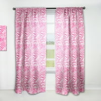 Designart 'Glamour Zebra Animal Pink minta' Század közepén modern függönypanel