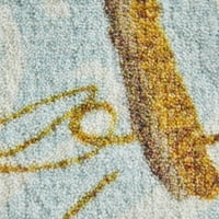 Mohawk otthoni prizmatikus tolláramlás réce kortárs természet precíziós nyomtatott terület szőnyeg, 8'x10 ', kék és arany