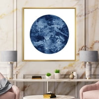 Designart 'Blue Space Galaxy Circle' modern keretes vászon fali művészet