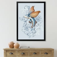 Designart „Repülő halak és pünkösdi rózsa” hagyományos keretes művészeti nyomtatás