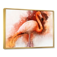 Designart „A Pink Flamingo II absztrakt portréja” parasztház keretes vászon fali művészet