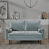 Pride bútor Mac kanapé, világosszürke cián bársony szövet, nappali üléses felnőtt kanapé
