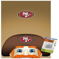 San Francisco 49ers-S. Preston Mascot Sourdough Sam fali poszter Pushpins, 14.725 22.375