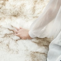 Phantoscope Ultra Suha Fau Fo szőr sorozat dekoratív beltéri szőnyeg lábak, fehér barna hegy, csomag