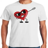 Graphic America Valentin napi ünnepi dabbing szív férfi grafikus póló