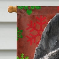 Carolines kincsek SC9482CHF Akita piros hópelyhek Ünnep Karácsonyi zászló vászon ház mérete, ház mérete, Többszínű