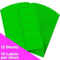 Papír És Boríték Szállítási Cím Címkék, 4, Neon Fluoreszkáló Zöld, 120 Csomag