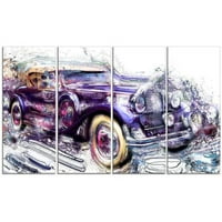 Design Art Absztrakt Vintage Cruiser Autó, Panelek, 48 28