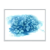 Absztrakt Kék Türkiz Felhő Keretes Festmény Vászon Art Print
