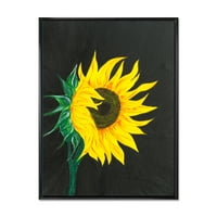Sárga napraforgó fekete keretes festményvászon művészete