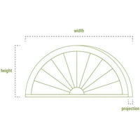 Ekena Millwork 54 W 14-1 2 H 2 P csúcspontú sapka Sima építészeti fokozatú PVC Pediment
