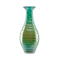 15.5 Karmás kék karamell színű kavarogások kézzel fújt dekoratív üveg váza
