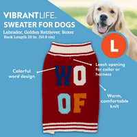 Élénk élet, Woof kutya pulóver, piros, L