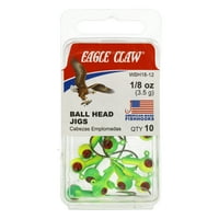 Eagle Claw Ball Head Fishing Jig, Lime & Chartreuse Bronz horoggal, oz., Gróf
