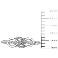 Carat T.W. Diamond 10KT Fehér Arany Infinity Crossover Ring