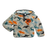 Jurassic Park Toddler Boys Sherpa Quarter-Zip gyapjú kapucnis, méretek 12m-7