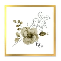 Designart 'Eucalyptus ágak Anemone Bouquet Flower II' hagyományos keretes művészet nyomtatás