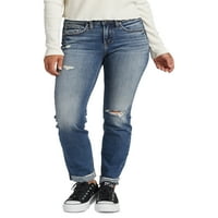 Silver Jeans Co. női Suki Mid Rise Slim Straight Lábban, derékméret 24-36