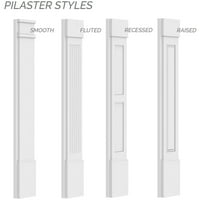 4 W 102 H 2 P Két egyenlő sík panel PVC Pilaster W Standard Capital & Base