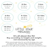 Kis csillag Organic Baby Boy PK ujjatlan rövid lábú romper, méretű újszülött - hónapok