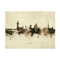Michael Tompsett 'Firenze Olaszország Skyline Vintage' Vászon Művészet