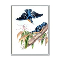 Designart 'Vintage vidéki madarak ágon v' parasztház keretes vászon fal art nyomtatás