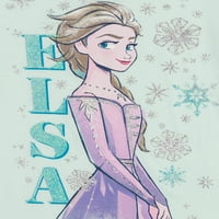 Disney fagyasztott lányok Elsa és Anna Glitter és az egész nyomtatott grafikus pólók, 2-csomag, 4-16 méret