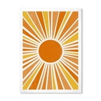 Designart 'Minimális fényes ragyogó narancssárga napsugár i' Modern keretes művészeti nyomtatás
