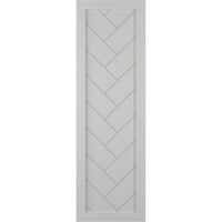 Ekena Millwork 12 W 73 H True Fit PVC Egyetlen Panel Heringbone Modern Style rögzített redőnyök, Hailstorm szürke