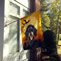 Carolines kincsek BB1773CHF Halloween sima fekete-tacskó zászló vászon ház mérete nagy, többszínű