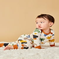 Kis csillag organikus baba és kisgyermek fiú hosszú ujjú és hosszú nadrágos pizsamák, méret hónapok - 5T