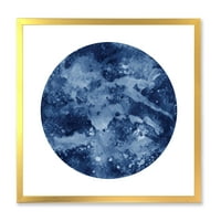 Designart 'Blue Space Galaxy Circle' modern keretes művészeti nyomtatás