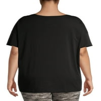 Terra & Sky Women's Plus méretű nyugodt fit póló, csomag